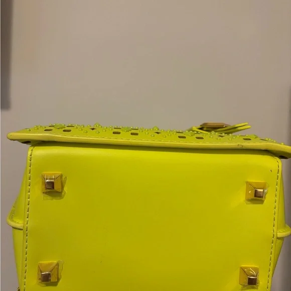 MCM Yellow Mini Bag with Geometric Perforations - Picture 9 of 10